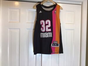 Adidas Miami Heat Shaquille O'Neal 32 Hardwood Classics Floridians Jersey Small